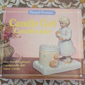 Vintage Porcelain "Pastel Pretties" Candleholder with Box 1985